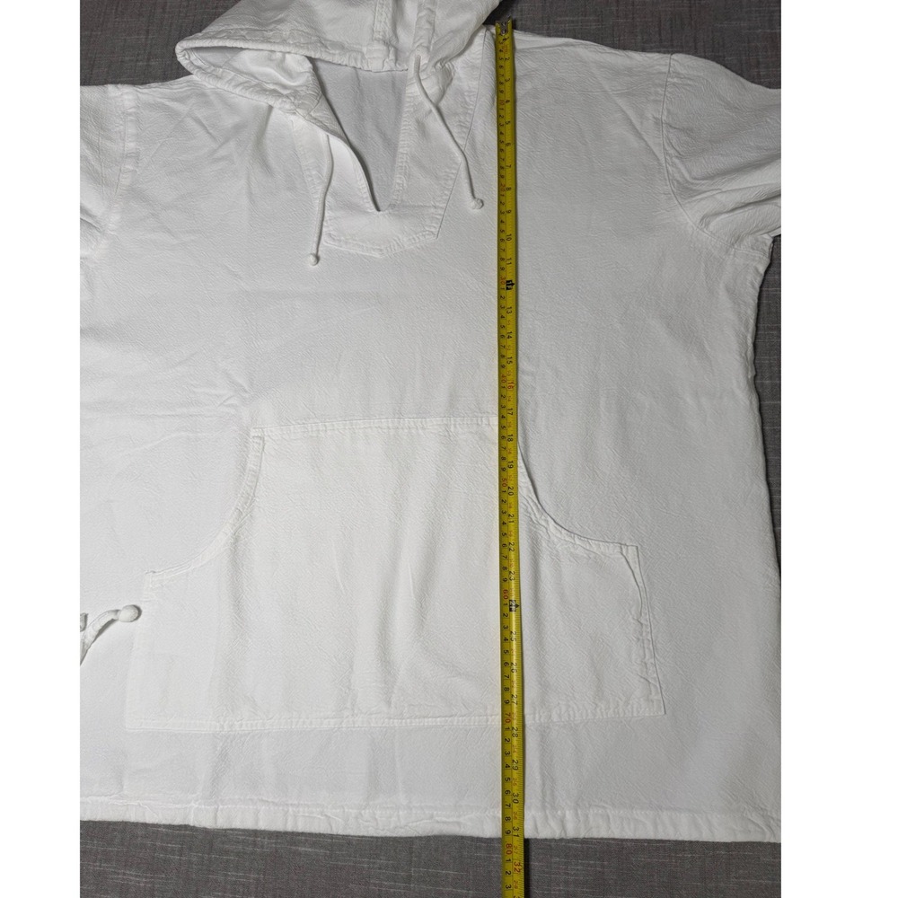 Soft Surroundings White Textured V-Neck Hoodie Pullover Kangaroo Pocket 2X USA - Picture 6 of 8